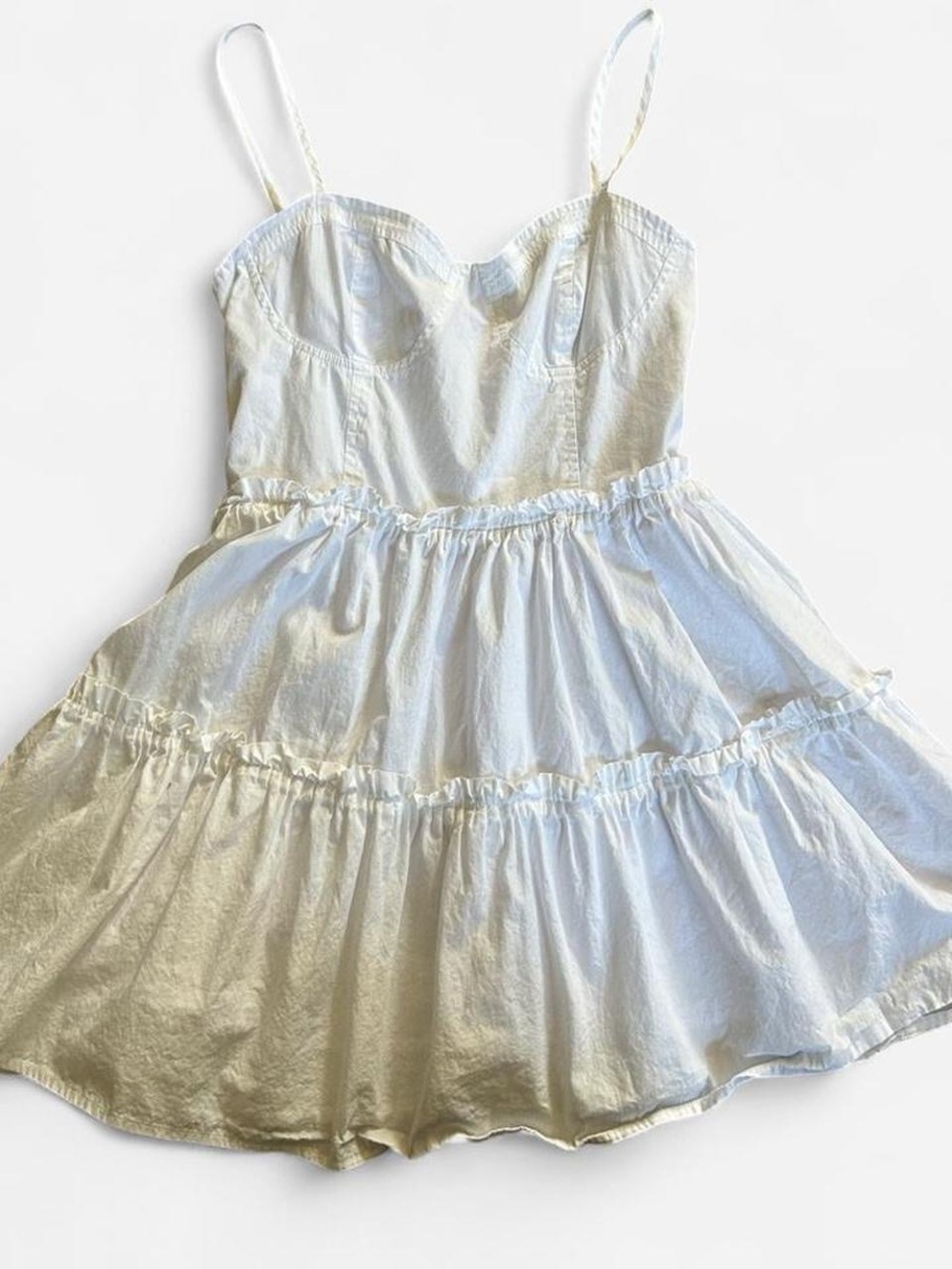 White Mini Sundress with Spaghetti Straps